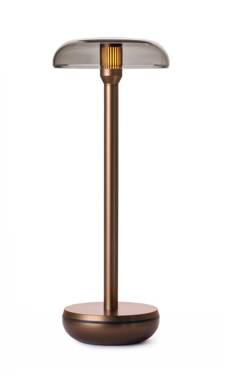 Humble Air Bronze - Smoked oplaadbare tafellamp in aluminium en glas