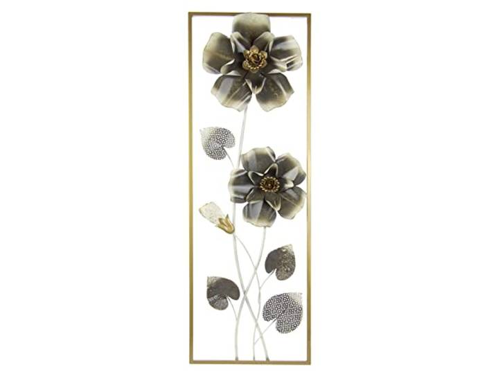 Flair Flower Wanddeko Metall Wandskulptur Blumen Blätter Metallbild Wandbild Wandschmuck Blume Bild 3D Skulptur Deko Terrassendeko Wandrelief Abstrakt Extravagant Geschenk Designer Wandobjekt Blüten