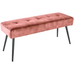 riess-ambiente Sitzbank BOUTIQUE - 100cm altrosa Samt schwarze Metallbeine