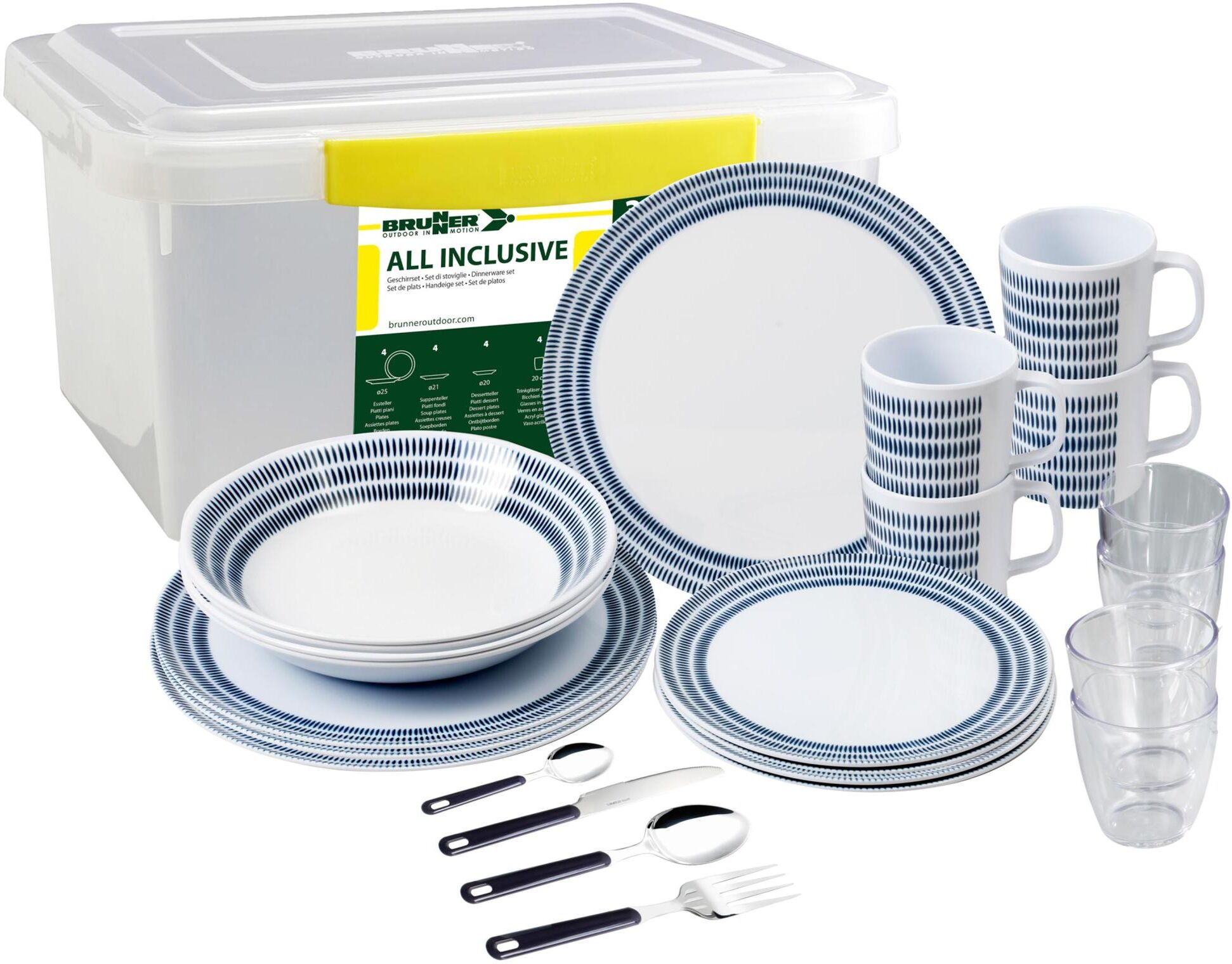 Geschirr-Set BRUNNER "All", bunt, Geschirr-Sets, Melamin, Geschirr-Set bunt Einheitsgröße