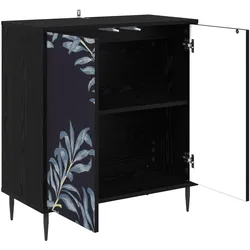 vidaXL, Kommode + Sideboard, Sideboard DOKKUM Schwarz Eichen-Optik 69 x 33 x 76 cm (33 x 69 x 76 cm)