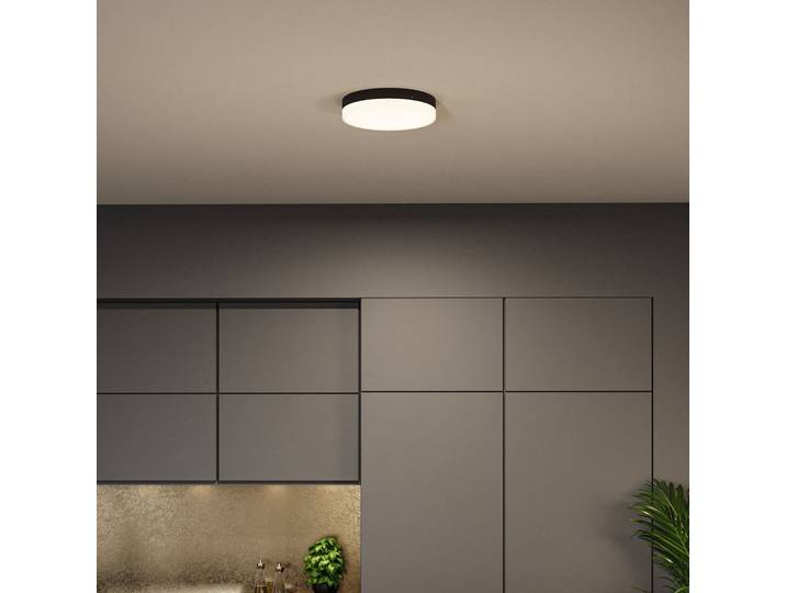 Amalie LED Deckenleuchte 3-step Dim. Matt Schwarz - Paulmann - Wohnzimmer - Modern - Aluminium - Bündig