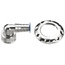HAAS Schlauchverschraubung 90, 3/4 mit Rosette verchromt für Unterputzsiphon