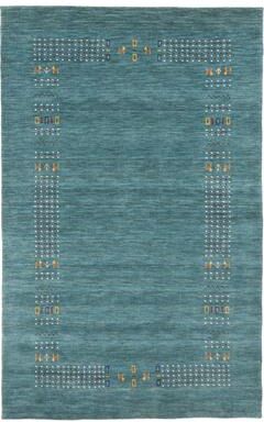 ECARPETGALLERY Hand Loomed Kashkuli Gabbeh Turquoise Wool Rug - 4'11 x 7'11