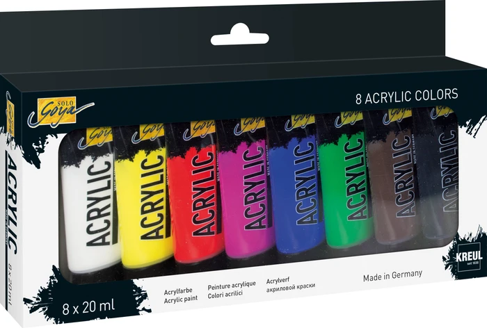 KREUL 8 SOLO GOYA Acrylfarben farbsortiert 8 x 20,0 ml