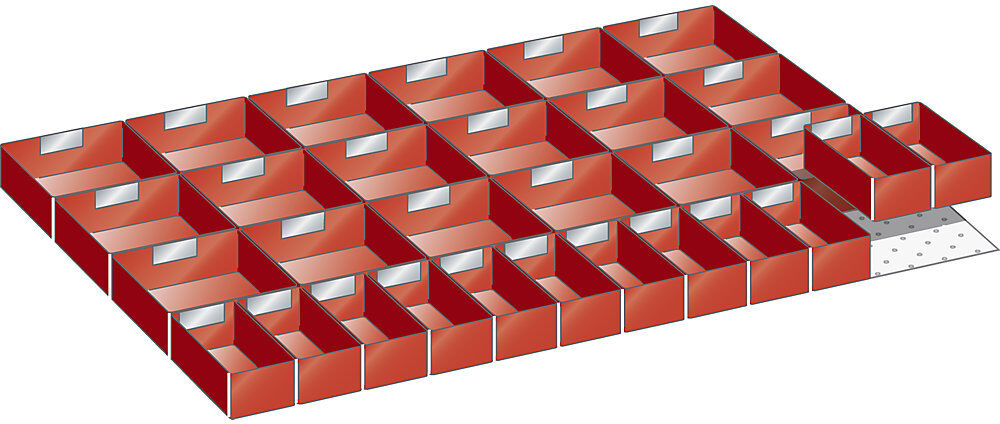 Kunststoffeinsatzkasten, für Schrankmaße 1023 x 725 mm, für Schubladenhöhe 75 mm LISTA