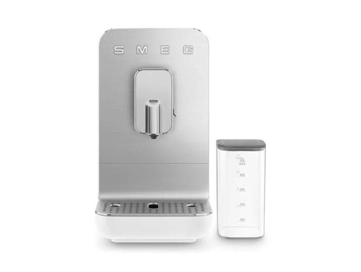 Smeg, Automatische Espressomaschine BCC13WHMEU, Milchsystem, Integrierte Kaffeemühle, Thermoblock-System, 1,4 l, Herausnehmbare Tropfschublade, Kompakte Größe, 1350 W, Weiß