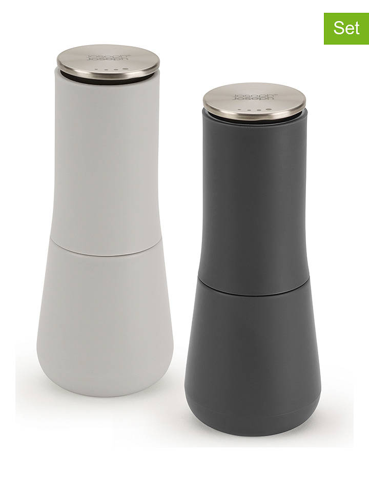 JosephJoseph 2er-Set: Salz- und Pfeffermühlen in Grau - (H)16,9 cm - onesize