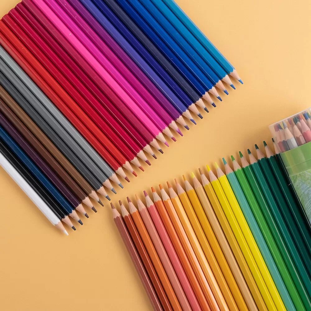 INF Ensemble de crayons de couleur - 36 couleurs, crayons de dessin à base d'huile pour coloriage