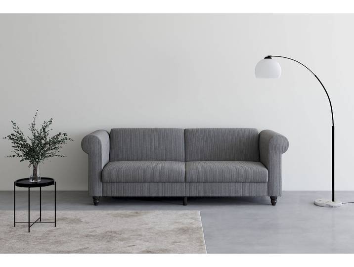 3-Sitzer DOREL HOME Felix II, Schlafsofa 236cm, (Liegefläche 108x190cm), Rückenlehne , grau, B:236cm H:83cm T:87cm, Sofas, 3-Sitzer, 3-fach verstellbar, Sitzhöhe 46 cm, Cord