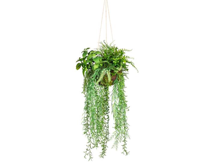 Künstliche Zimmerpflanze CREATIV GREEN Dekokugel zum Hängen , grün, H:80cm Ø:30cm, Kunststoff, Kunstpflanzen, Künstliche Zimmerpflanze