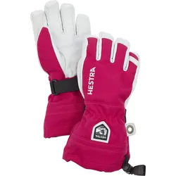 Hestra ARMY LEATHER HELI Jr. - 5-Finger Skihandschuhe für Kinder - 5 fuchsia (93...