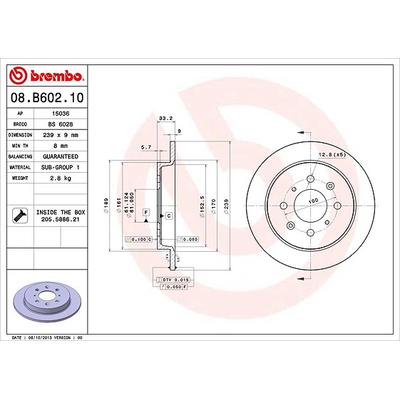 Brembo Bremsscheibe [Hersteller-Nr. 08.B602.10] für Honda