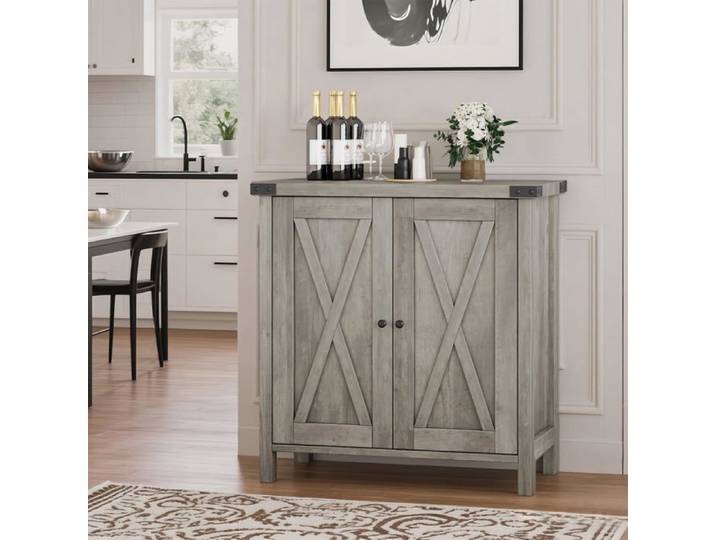 Buffet Moderne Buffet bahut avec 2 portes Rangement Armoire de Cuisine 40x76x80 cm Gris