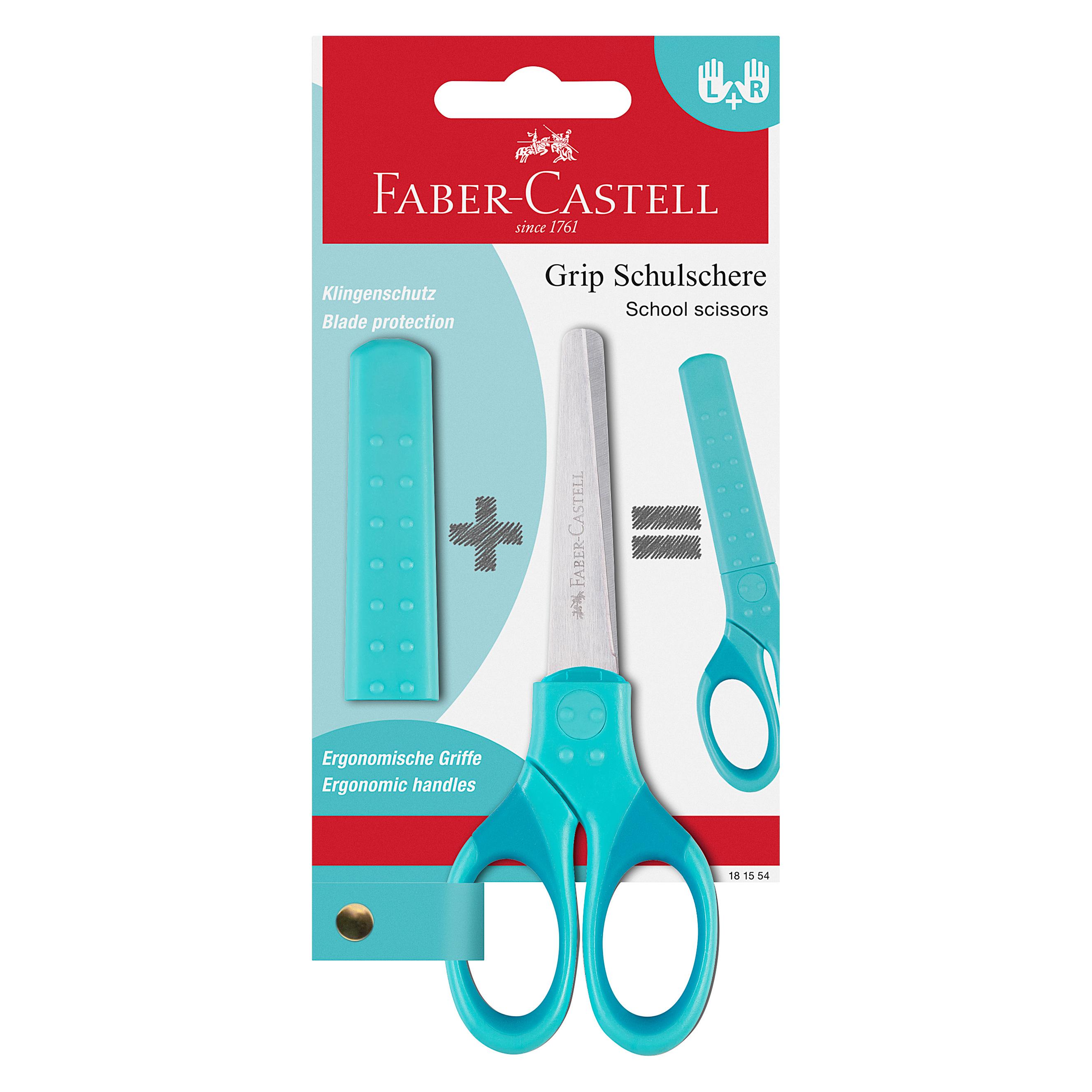 Faber-Castell Schulschere GRIP, trkis, auf Blisterkarte (13.50 cm) (181554)