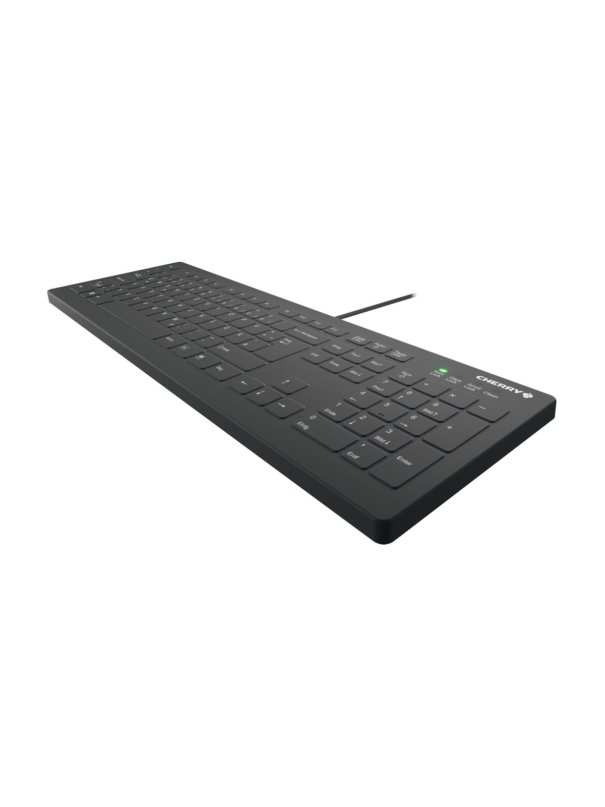 Cherry Active Key AK-C8112 - keyboard - wipe disinfection flat key profile - 100% full size - QWERTZ - German - black Input Device - Tastatur - Full-Size - Deutsch - Schwarz