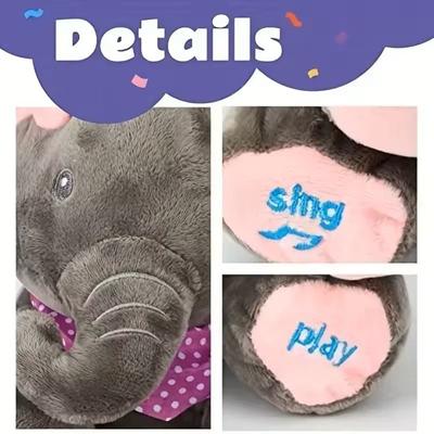 Interactive Singing Plush Elephant Toy With Moving Ears Interactive Singing Plush Elephant Toy With Moving Ears