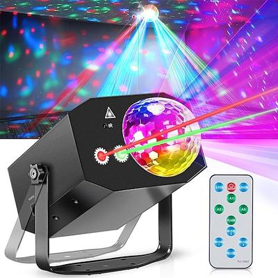 DJ-Laser-Partylichter, Discolicht mit RGB-Stroboskoplichtshow, Musik, Soundaktivierung/Fernbedienung für DJ-Partys, Bühne, Karaoke, Club, Zuhause, Geburtstag