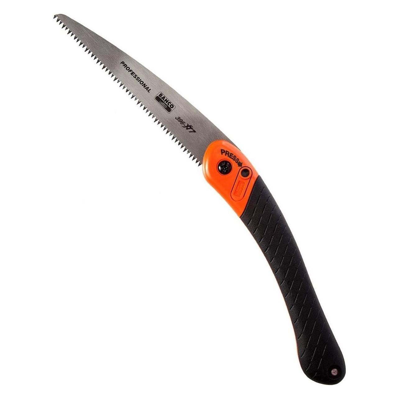 Bahco Klappbare Astsäge mit 2-Komponenten-Griff für hartes und trockenes Holz, 7 ZpZ, 7 1/2" (396-HP)