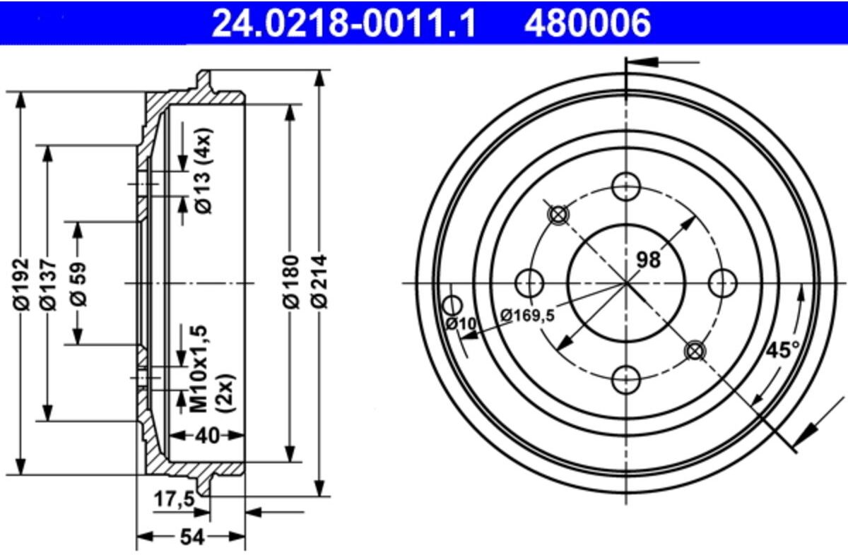 Bremstrommel ATE 24.0218-0011.1
