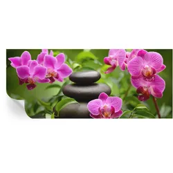 FOTOTAPETE 250x104 cm - Orchideensteine