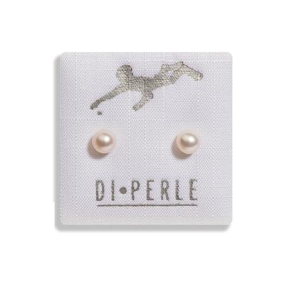 Perlenohrringe DI PERLE "Süßwasserperlen Ohrringe Ohrstecker, Silber platiniert", rosa (weiß), Ohrringe, Damen, Damen (mm )