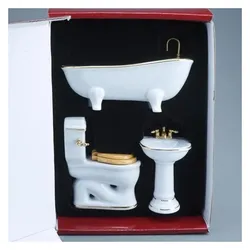Reutter, Miniaturen, 001.767/3 - Badset, weiss, 3-teilig, Miniatur