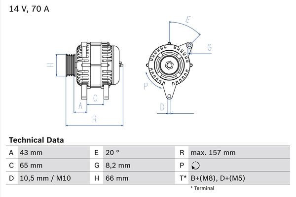 Bosch Lichtmaschine Generator 70A