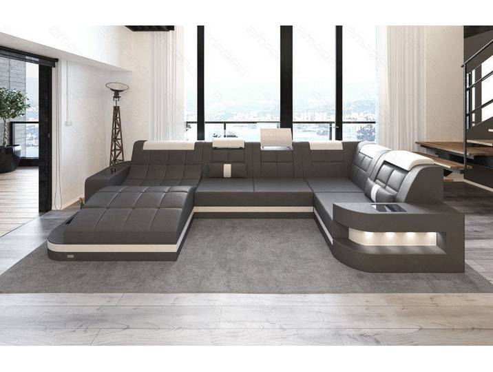 Mini Sofa Relax Wave U-Form in Leder