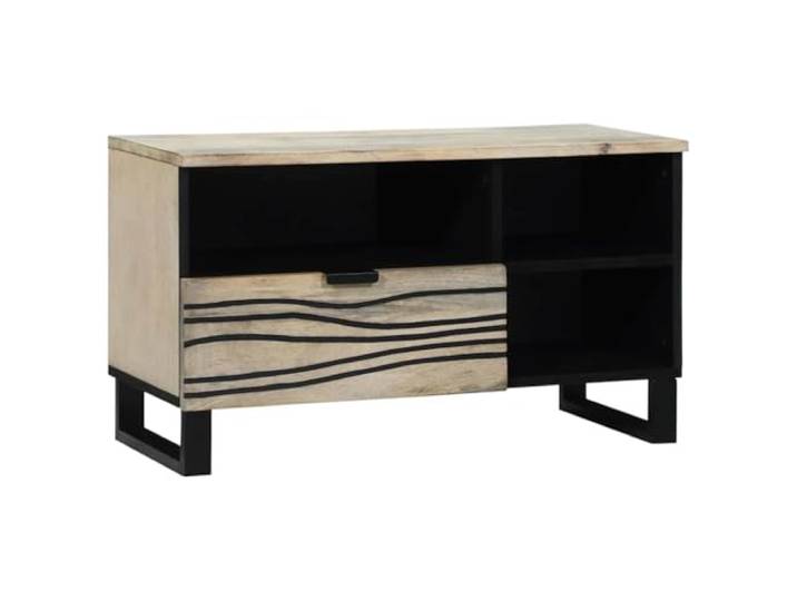 Roanoer TV-Schrank Wandmontiert Weiss 80x33x46 cm Holzwerkstoff Platzsparende Lowboard Unterkonstruktion für Wohnzimmer und Schlafzimmer mit 3 Ablagen und 1 Schublade.
