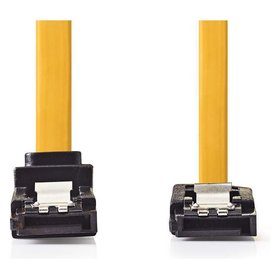 Nedis SATA Kabel | 6 Gbps | SATA 7-Pin-Buchse | PVC | 0.50 m | flach | PVC | Gelb | Plastikbeutel (50 cm, SATA) (CCGP73260YE05)