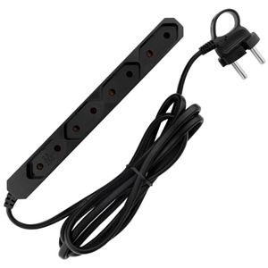 REV-Ritter Steckdosenleiste mit 1,5m Kabel, 4-fach in schwarz
