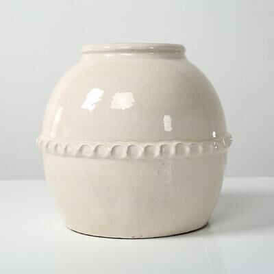 Artissance "Approx. 11"" High Off Whtie Ceramic Vase with Lace Decoration"