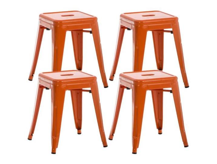 Tabourets industriels Armin - CLP - Lot de 4 - Orange - Métal - Stabilité - Style industriel - Loft