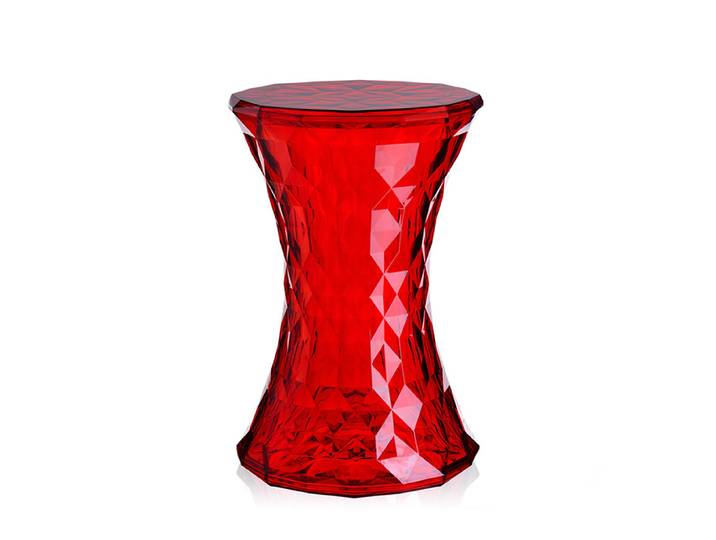 KARTELL tabouret STONE (Rouge - Transparent ou coloré dans la masse en polycarbonate)