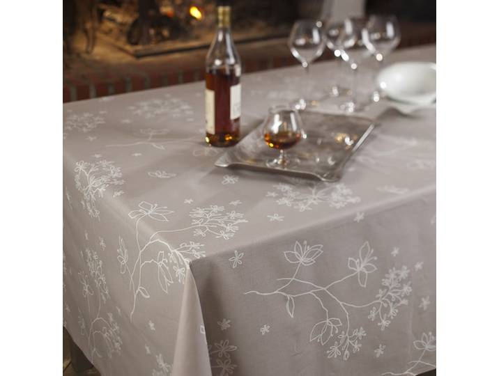 Nappe en coton enduit beige rectangle 160 x 240 cm