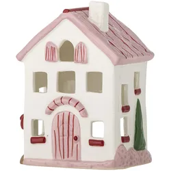 Bloomingville Shirly Teelichthalter aus Steingut, Bunt, Rosa - L11,5xH16xW9 cm