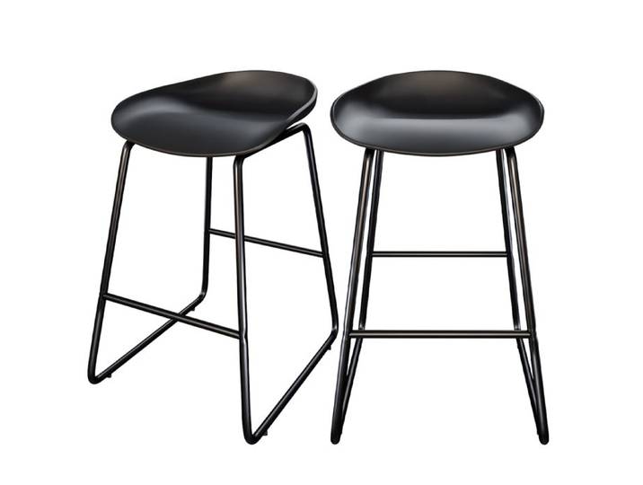 Lot de 2 chaises pour îlot central H65 5 cm noires - Yoshi - Maison Pavane
