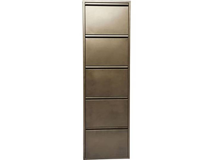 Kare Design Schuhschrank Caruso, Bronze, 5 Klappen, Stahl, 170 cm hoch