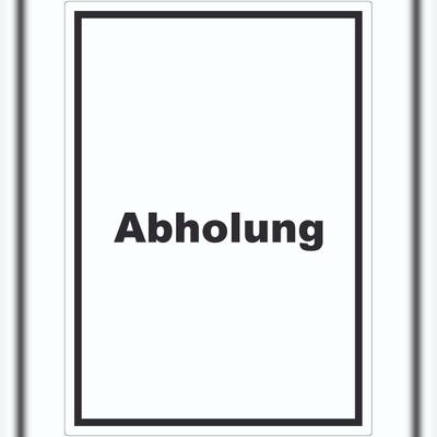 HB-Druck Abholung Aufkleber mit Text Post hochkant A8 (52x74mm)