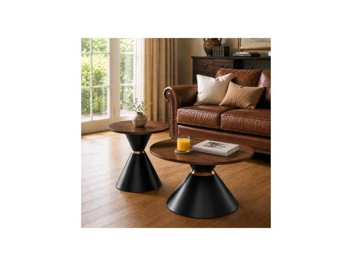 Table basse ronde moderne Design élégant Plateau spacieux Structure robuste pour salon Décoration intérieure