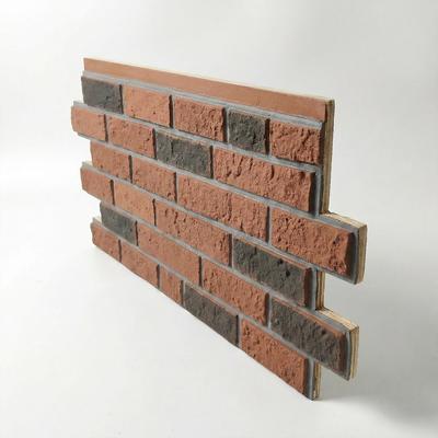 FUFU&GAGA "18-Pack Faux Red Brick Wall Panels, 47"" Large PU Stone Veneer Siding, B2 Fire Rated Decorative 3D Wall Decor"