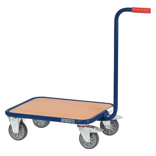 Tecwerk Griffroller L600xB500mm Holzwerkstoffplattform saphirblau, RAL 5003 Tragfähigkeit 250 kg (250 kg, 1) (2000444171)