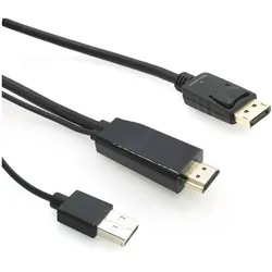 MicroConnect HDMI-DP-CON3 Videokabel-Adapter 3 m HDMI Typ A (Standard) DisplayPort Schwarz (DisplayPort), Video Adapter, Schwarz