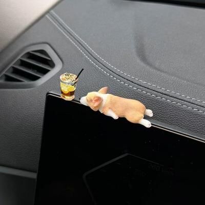 Inspire Daily Merch Mini Corgi Resin Doll Ornament, Car Dashboard Dog Toys, Cute Puppy Auto Interior Accessories Mini Corgi Resin Doll Ornament, Car Dashboard Dog Toys, Cute Puppy Auto Interior Accessories