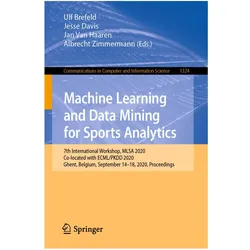 Machine Learning and Data Mining for Sports Analytics, Fachbücher von Jesse Davis, Ulf Brefeld, Albrecht Zimmermann, JAN, Jan Van Haaren et al