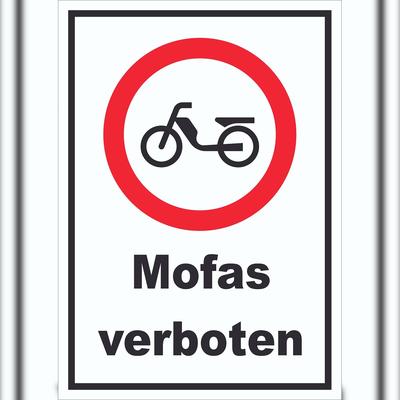 HB-Druck Schild Verbot Mofas A5 (148x210mm)