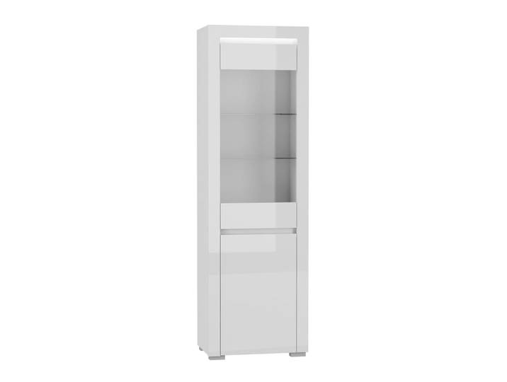 Vitrine 2 portes led inclus panneaux stratifiés blanc