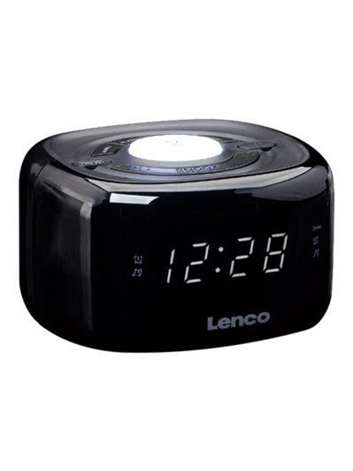 Lenco CR-12BK - FM Clock Radio with Night Light - Black - FM - 3D Sound - schwarz