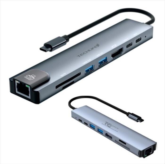 TECHLIFE Tlit0013 Multiporta 5in1 Usb-c-nero